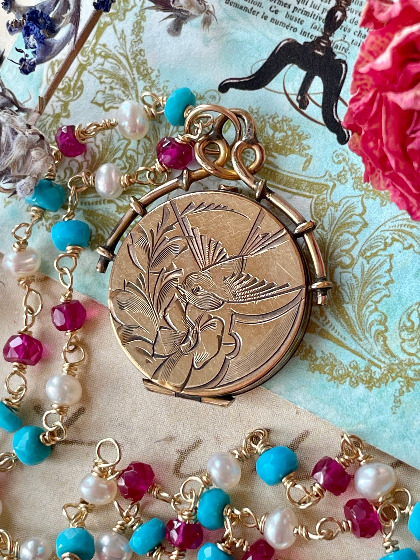 Antique Swallow Locket