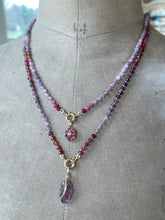 Load image into Gallery viewer, Reserved for J- Carved Tourmaline Leaf Pendant and Spinel Necklace