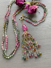 Load image into Gallery viewer, 14k Tourmaline Necklace and Tassel Pendant MADE TO ORDER